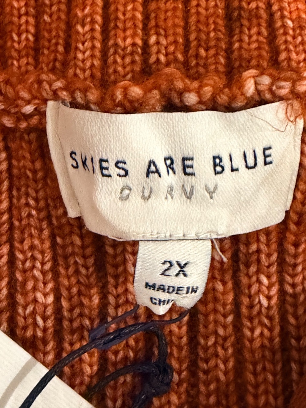 "SKIES ARE BLUE" PLUS SIZE LONG SLEEVE ZIP UP PULLOVER SWEATER - Picture 6 of 10